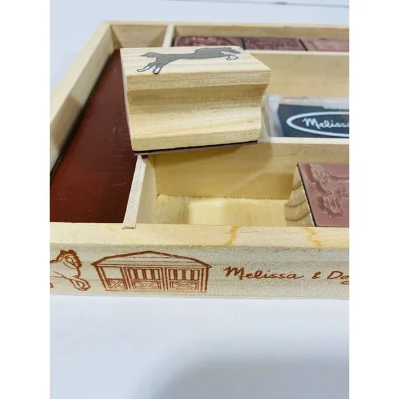 Melissa & Doug Horse Equestrian Wood Mounted Rubber Stamps 10 Count Pony Art - Picture 6 of 7